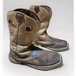 Justin Men’s Work Boots Size 12 Style WK4338 H20 Comp Toe Brown Leather